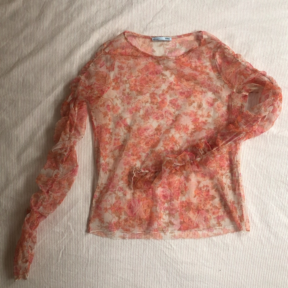 Long sleeve mesh Zara top